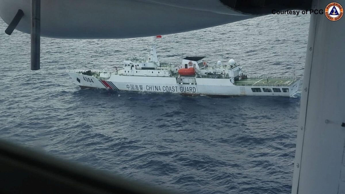 Philippine Coast Guard islander aircraft spots China Coast Guard ship with hull number 4304 off Sabtang island in Batanes on August 8, 2025. PHOTO FROM THE PHILIPPINE COAST GUARD