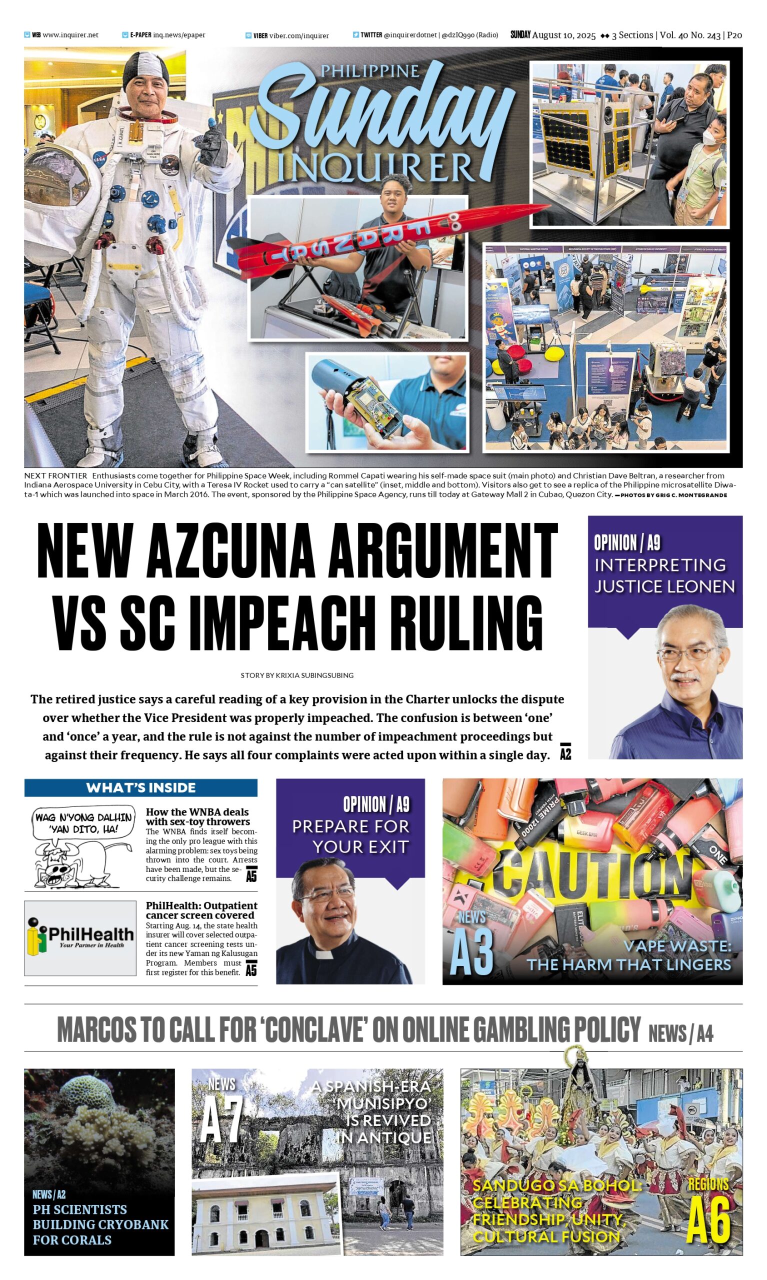 Today’s paper: August 10, 2025