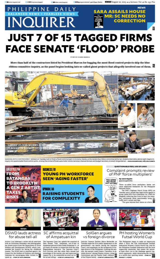Today’s paper: August 20, 2025