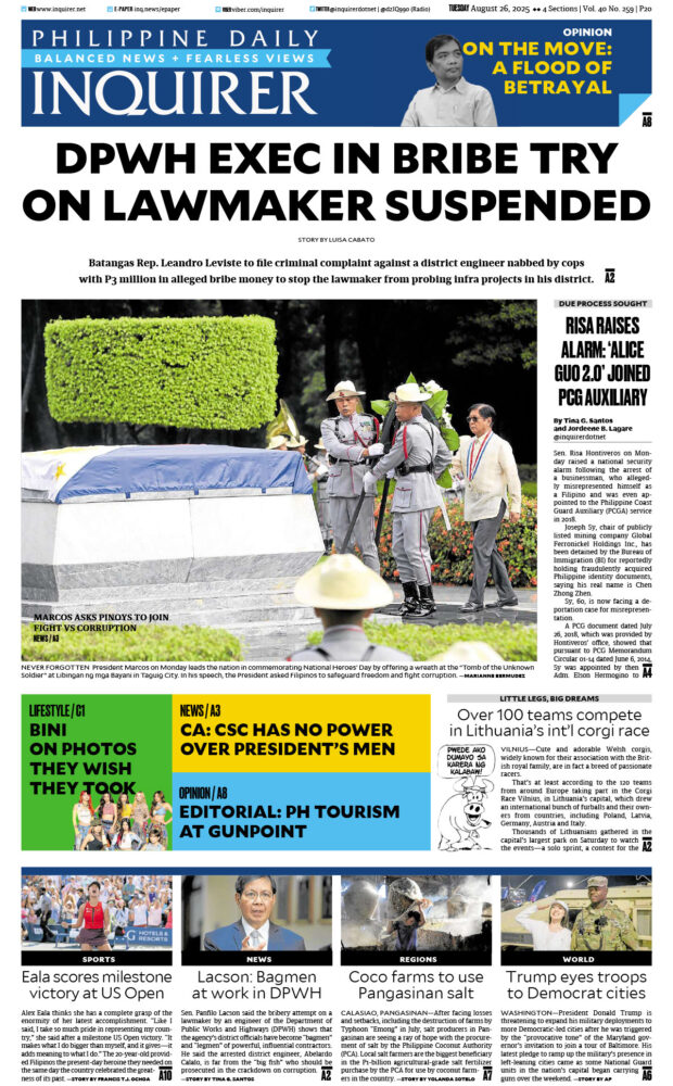 Today’s paper: August 26, 2025