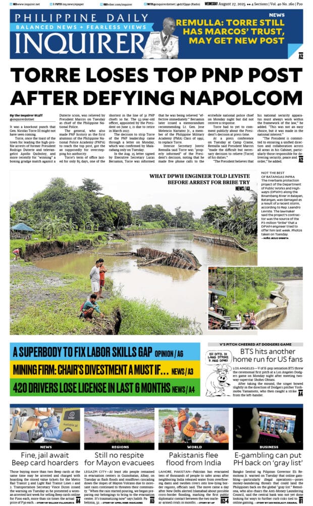 Today’s paper: August 27, 2025