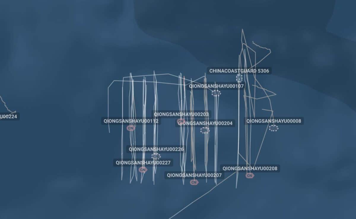 Chinese ships are being monitored during a “maritime sweep” off Panatag (Scarborough) Shoal. SCREEN GRAB FROM SEA LIGHT
