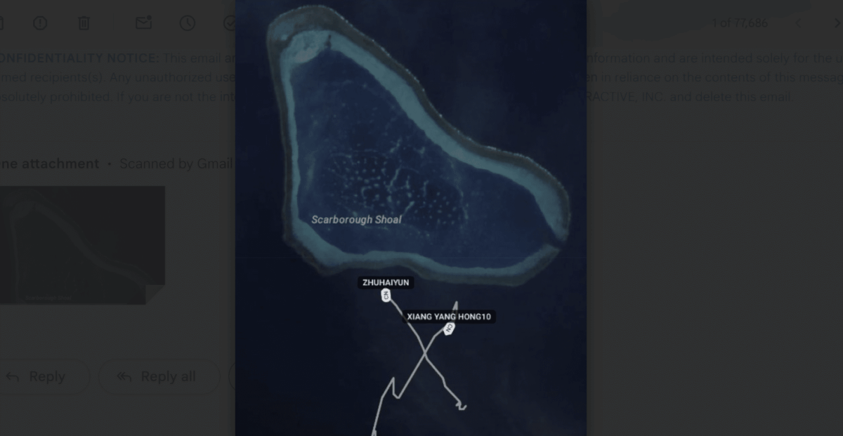 West PH Sea: China research vessel leaves Panatag; drone mothership remains