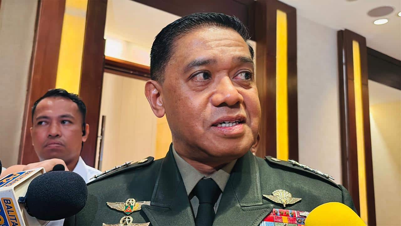 Armed Forces of the Philippines chief of staff Gen. Romeo Brawner talks to reporters in Makati City on August 22, 2025. — Photo by Gabryelle Dumalag