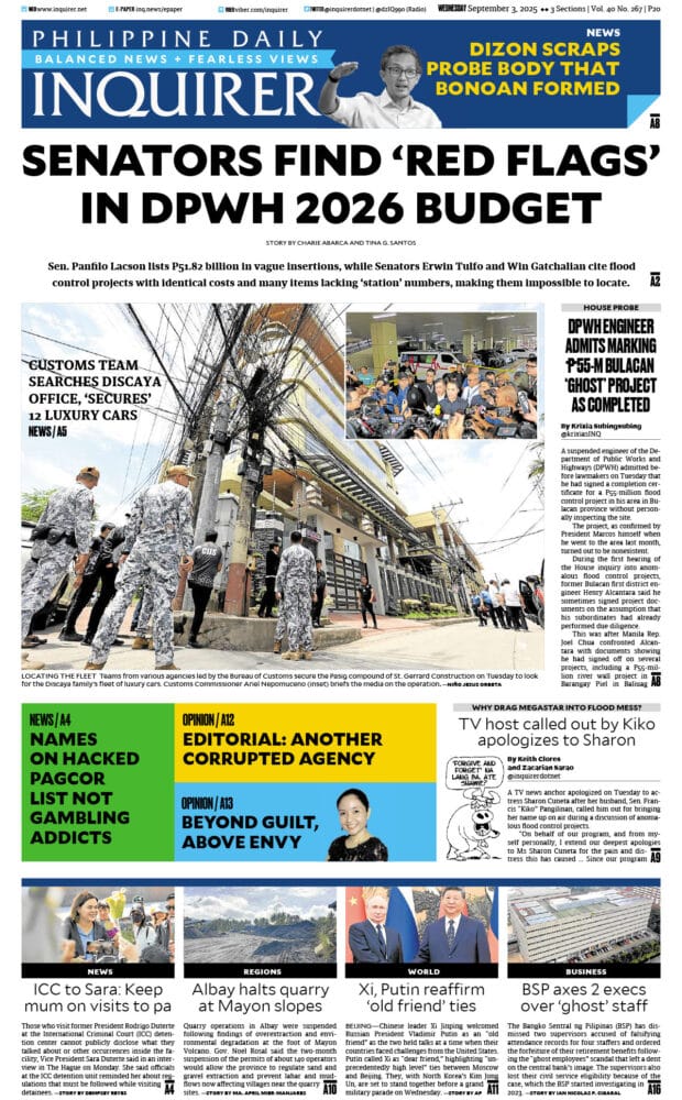 Today’s paper: September 3, 2025