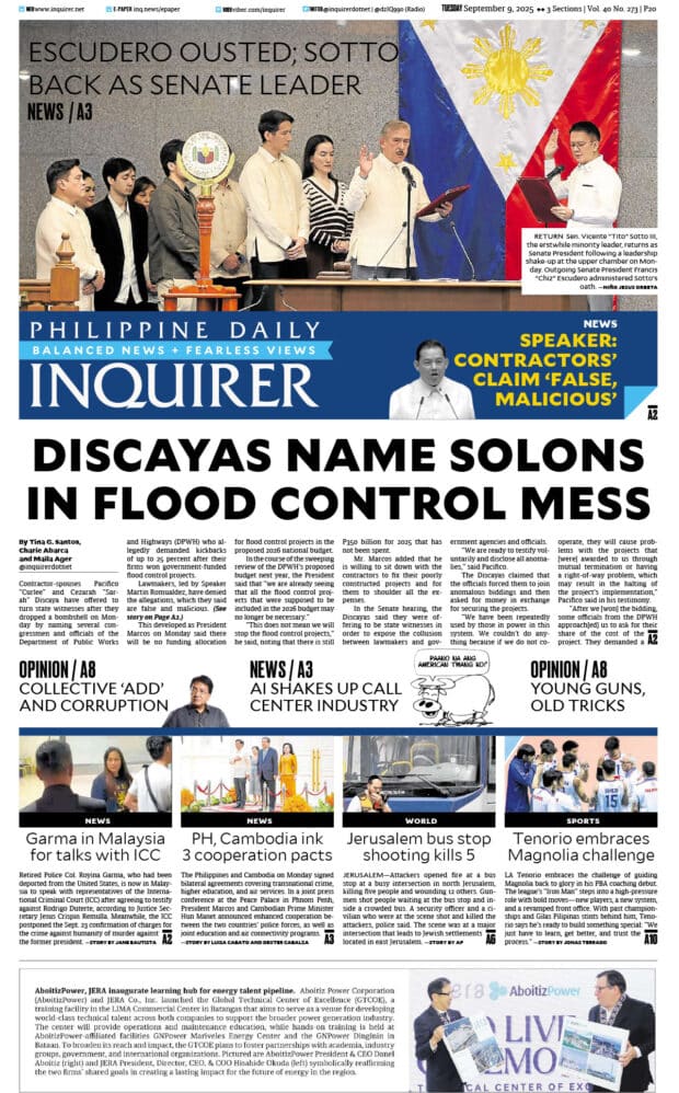 Today’s paper: September 9, 2025