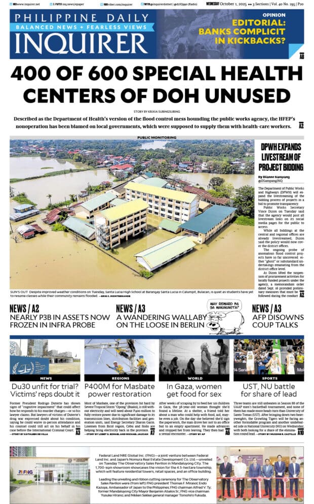 Today’s paper: October 1, 2025