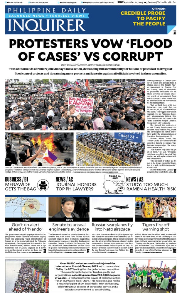 Today’s paper: September 22, 2025