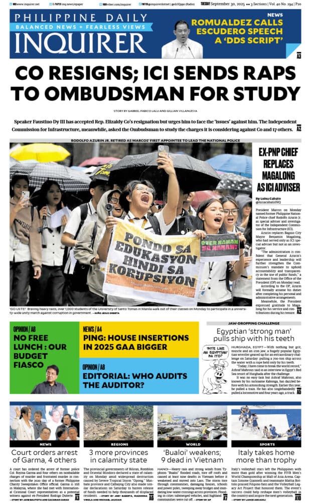 Today’s paper: September 30, 2025