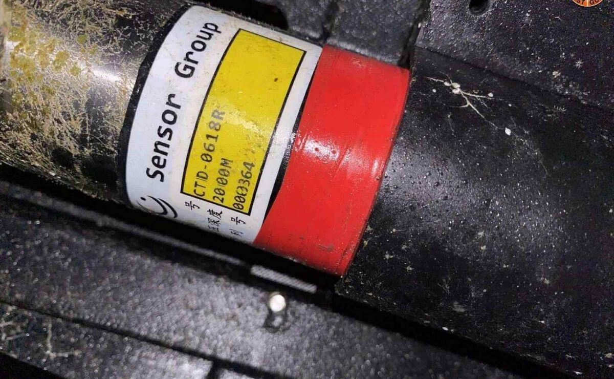 The photo shows a suspected Chinese underwater drone found by local fisherfolk and retrieved by the Philippine Coast Guard for further forensic examination. --Photo courtesy of the Philippine Coast Guard