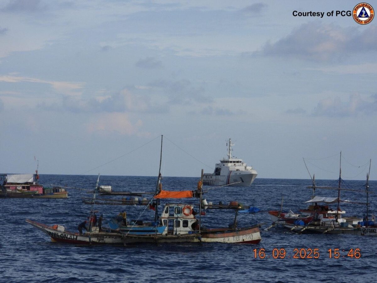 Philippine Coast Guard (PCG) spokesperson for the West Philippine Sea Commodore Jay Tarriela said nine China Coast Guard vessels were monitored near Bajo de Masinloc while the PCG and Bureau of Fisheries and Aquatic Resources (BFAR) carried out their “Kadiwa para sa Bagong Bayaning Mangingisda” (KBBM) mission. (Photo courtesy of Philippine Coast Guard)