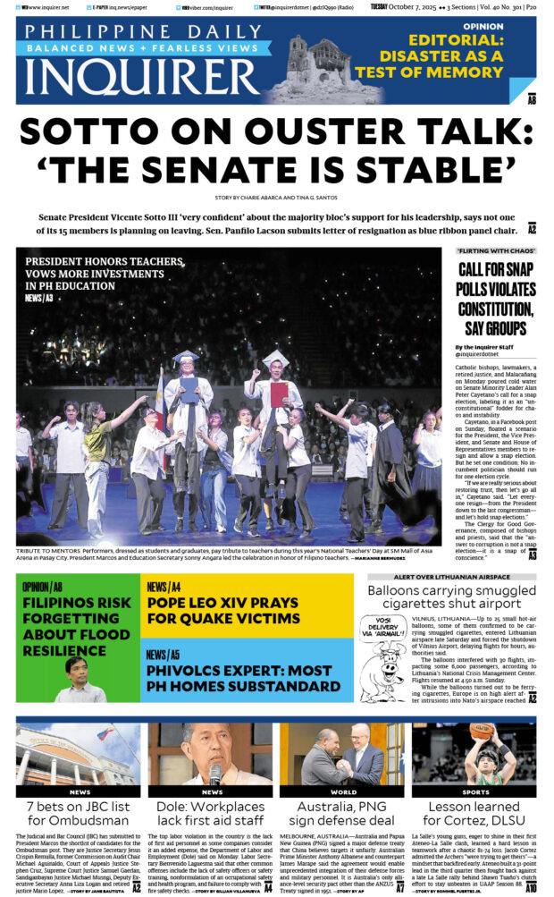 Today’s paper: October 7, 2025