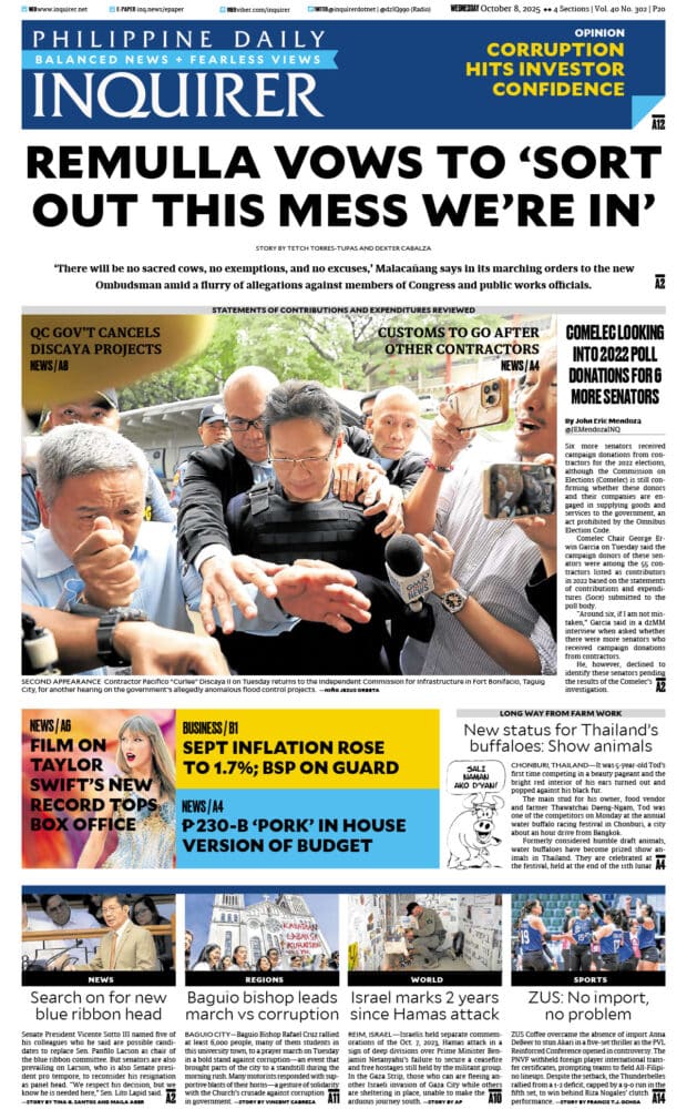 Today’s paper: October 8, 2025