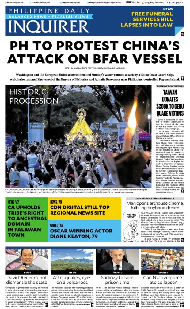 Today’s paper: October 13, 2025