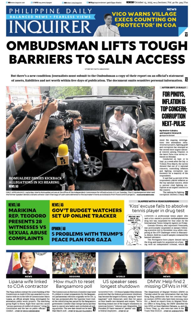 Today’s paper: October 15, 2025