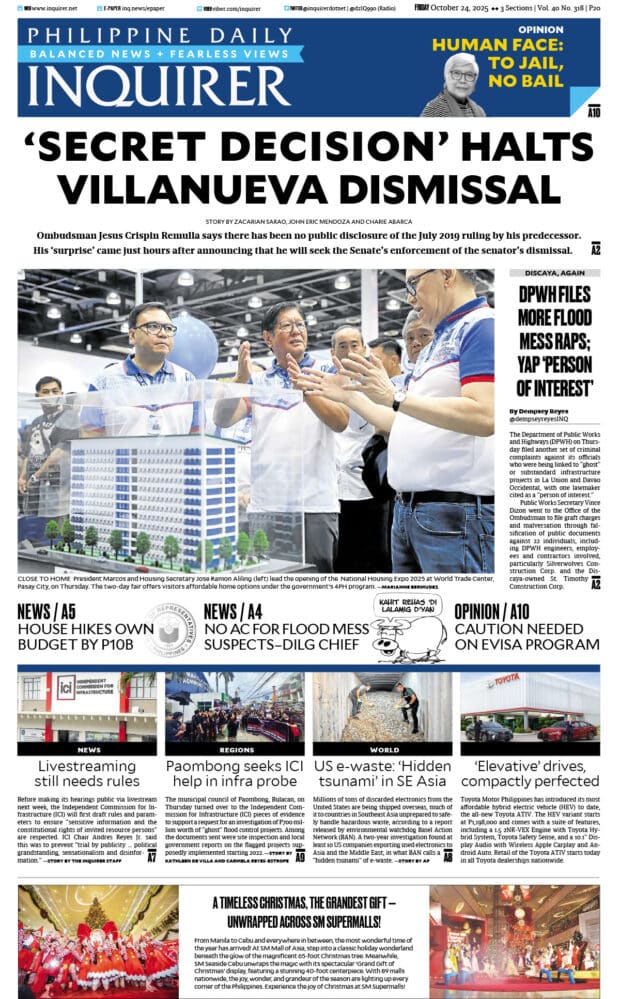 Today’s paper: October 24, 2025