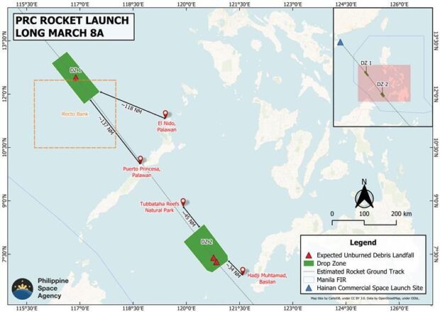 Chinese rocket debris possibly falls near Tubbataha Reef, 3 other areas