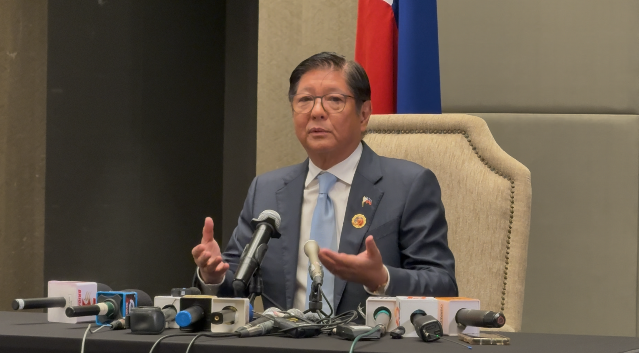 President Ferdinand Marcos Jr. fields questions from Filipino journalists at the conclusion of the 47th Asean Summit and Related Summits in Kuala Lumpur, Malaysia on Oct. 28, 2025. PHOTO BY DEXTER CABALZA