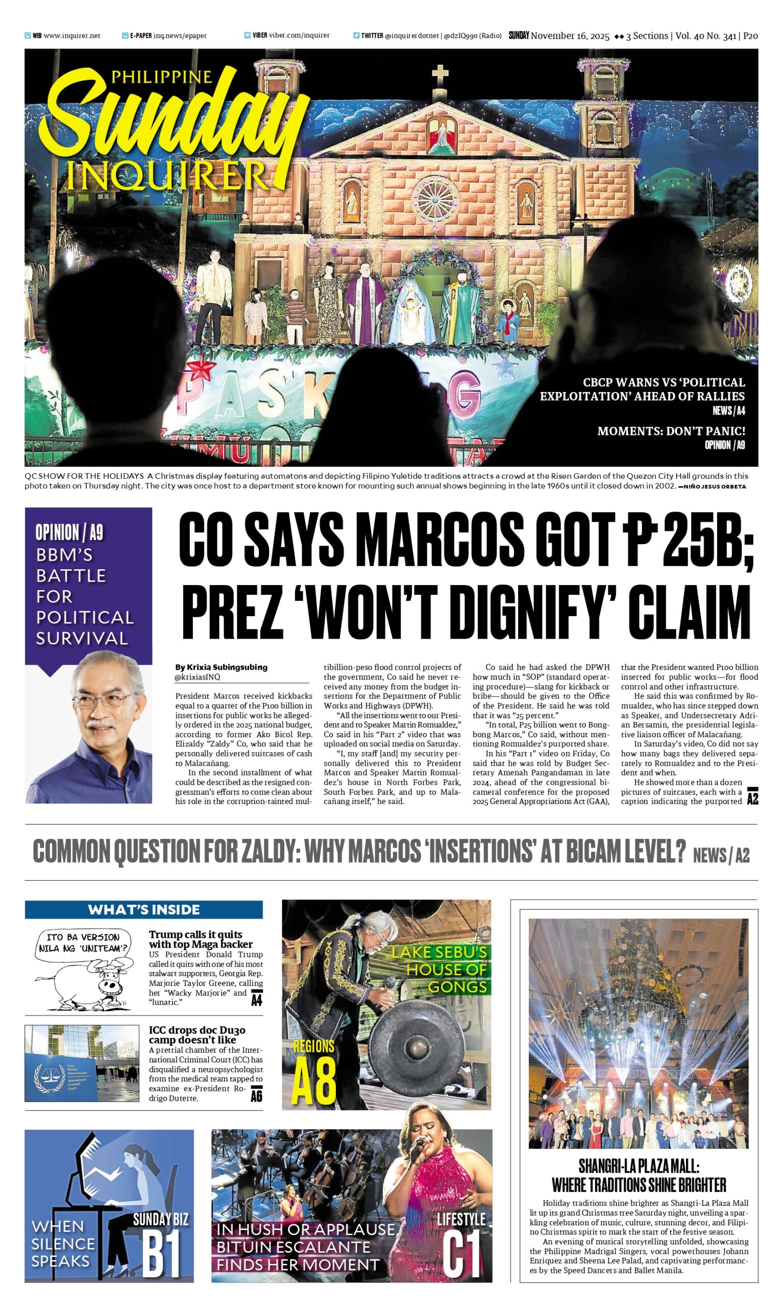 Today’s paper: November 16, 2025