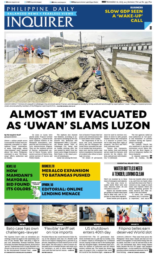 Today’s paper: November 10, 2025