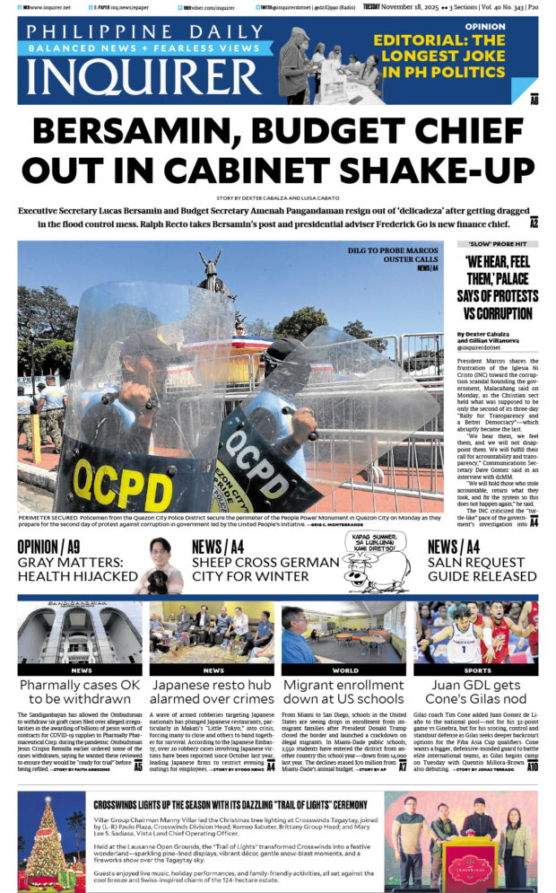 Today’s paper: November 18, 2025