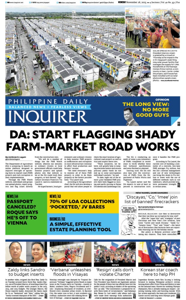 Today’s paper: November 26, 2025