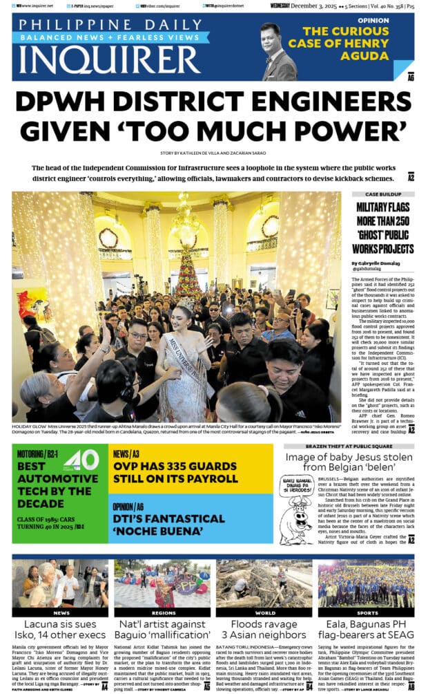 Today’s paper: December 3, 2025