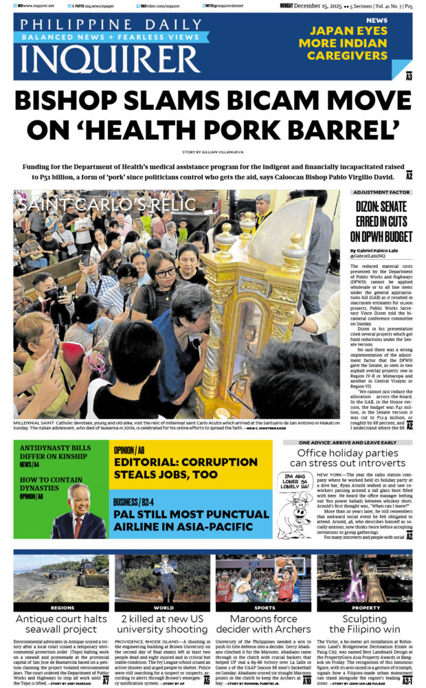 Today’s paper: December 15, 2025