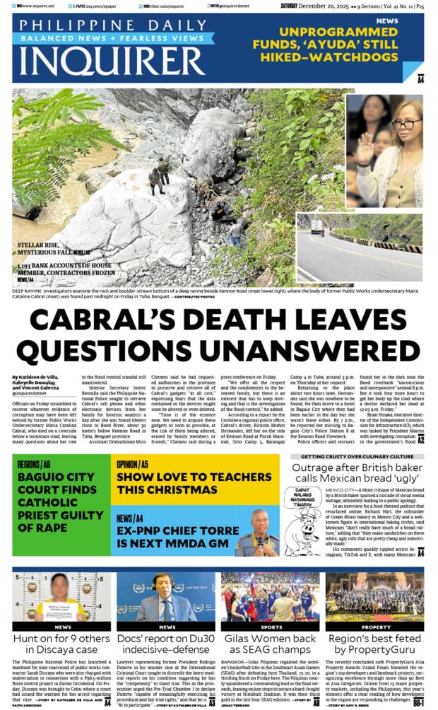 Today’s paper: December 20, 2025