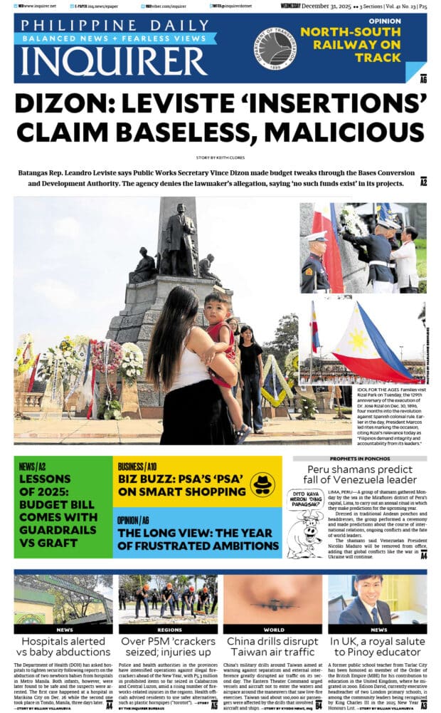 Today’s paper: December 31, 2025