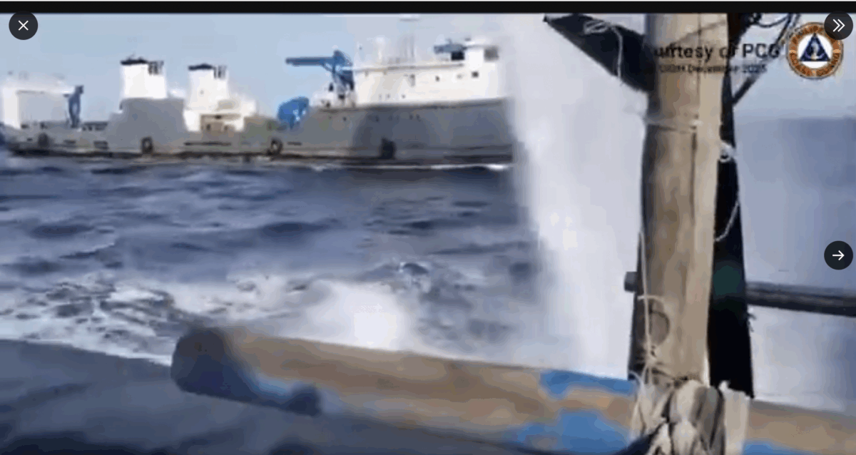 Chinese ‘fishing boat’ uses water cannons against Filipino fishers