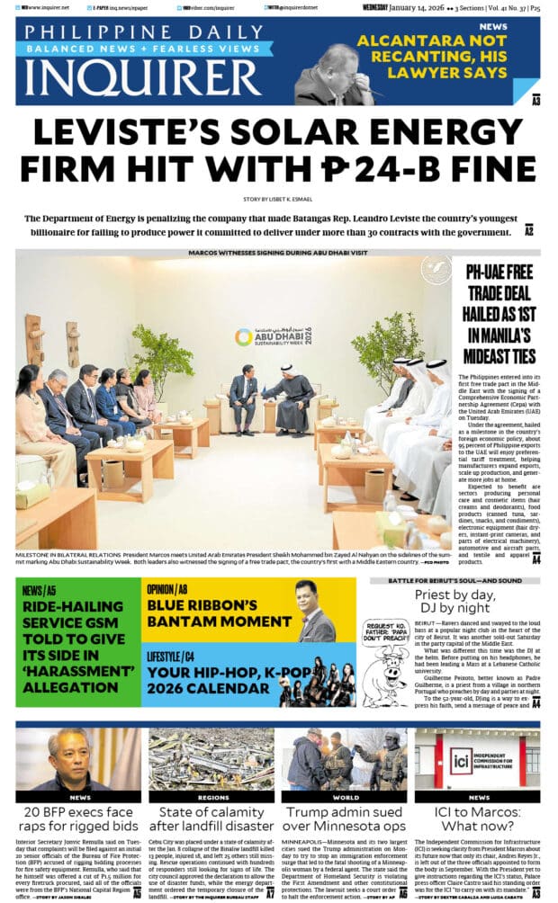 Today’s paper: January 14, 2026