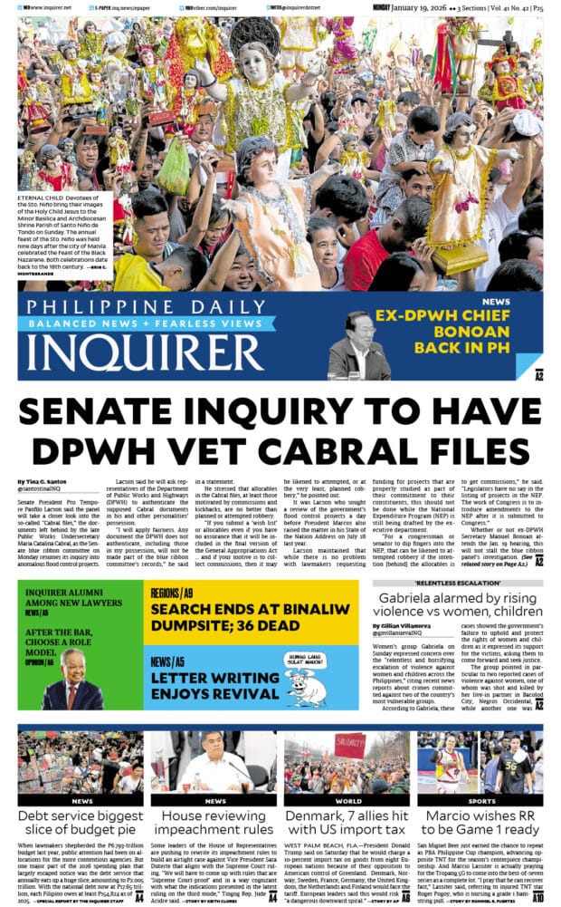 Today’s paper: January 19, 2026