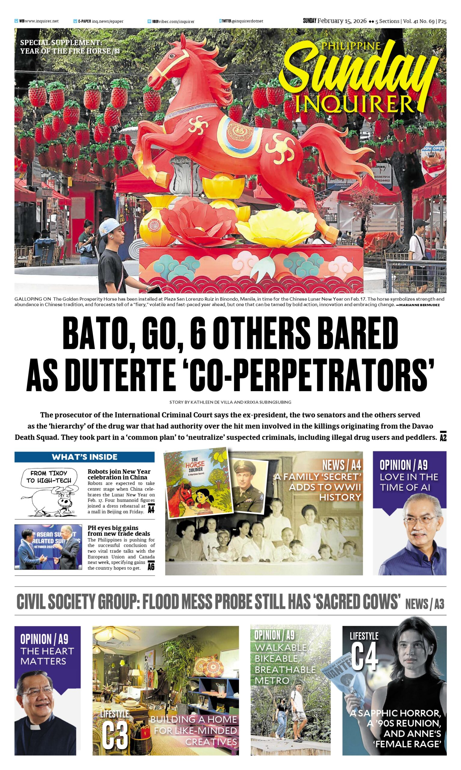 Today’s paper: February 15, 2026