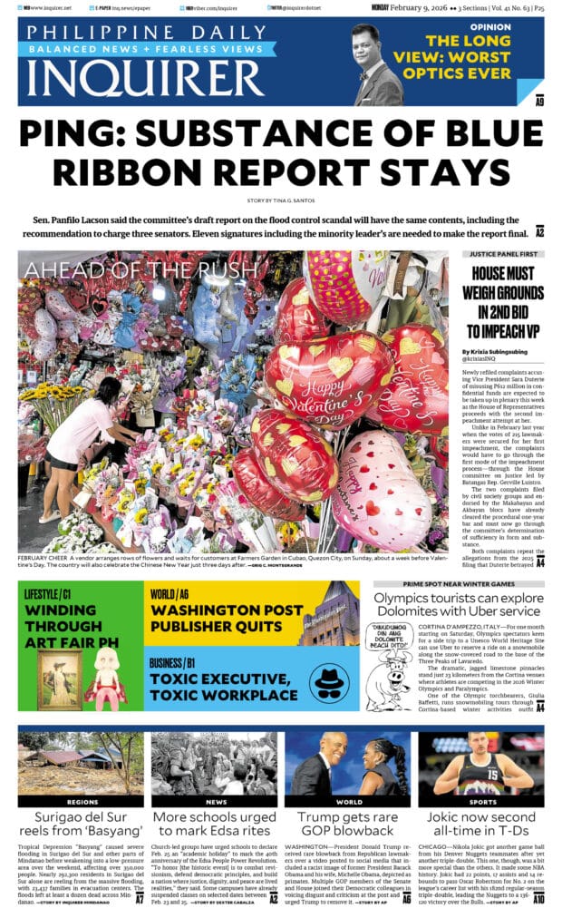 Today’s paper: February 9, 2026