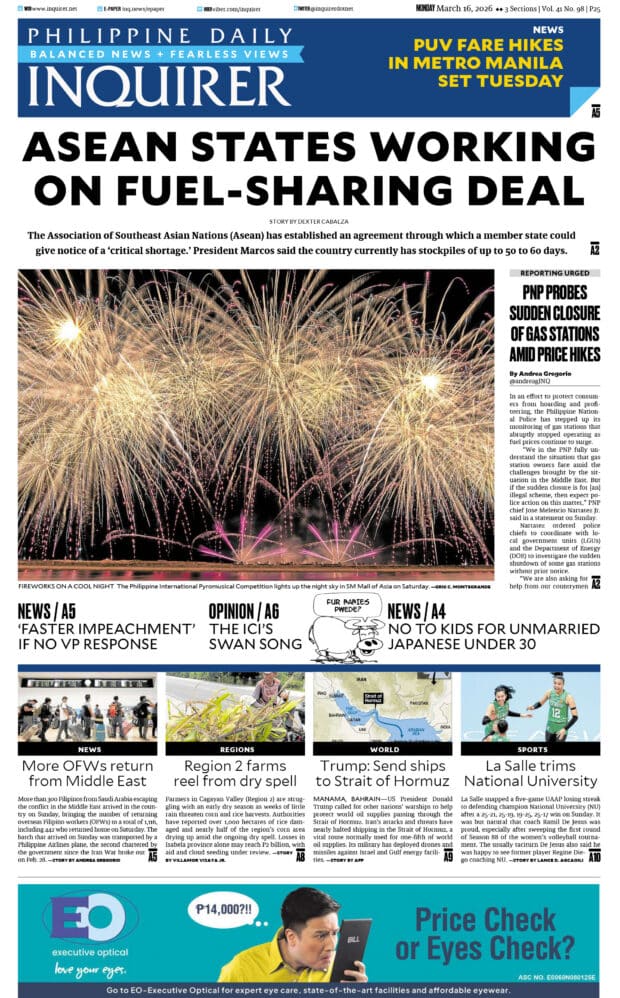 Today’s paper: March 16, 2026