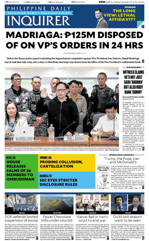 Today’s Paper: April 15, 2026