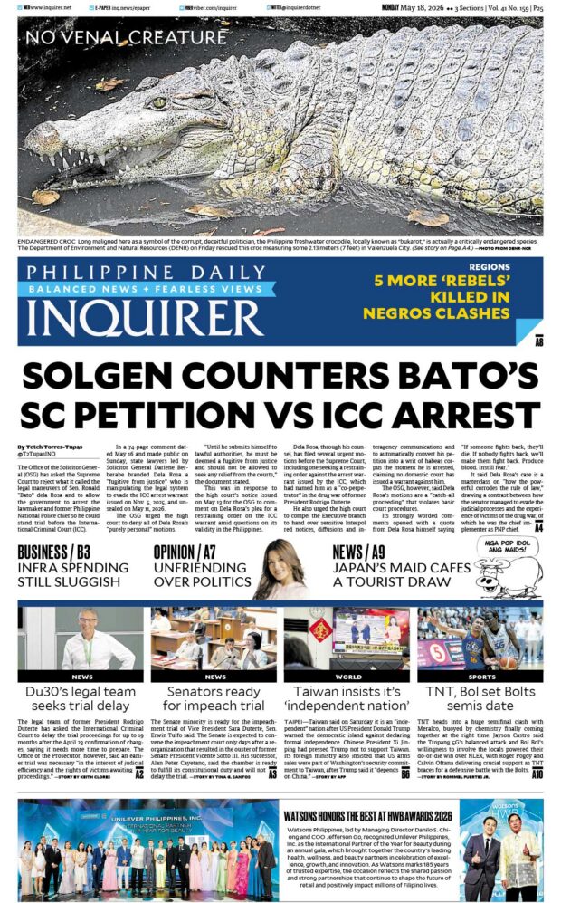 Today’s Paper: May 18, 2026
