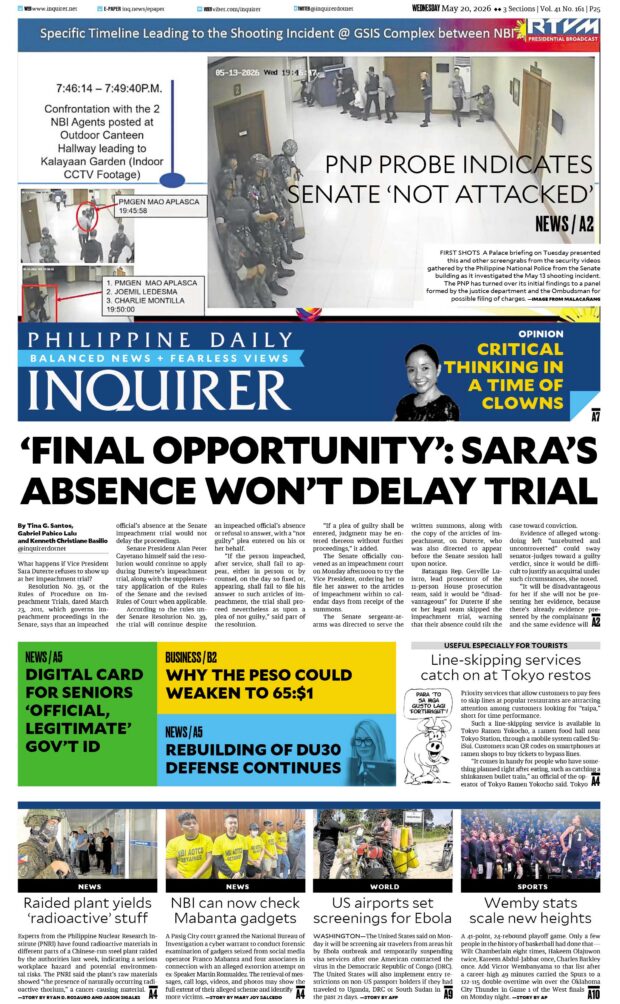 Today’s Paper: May 20, 2026