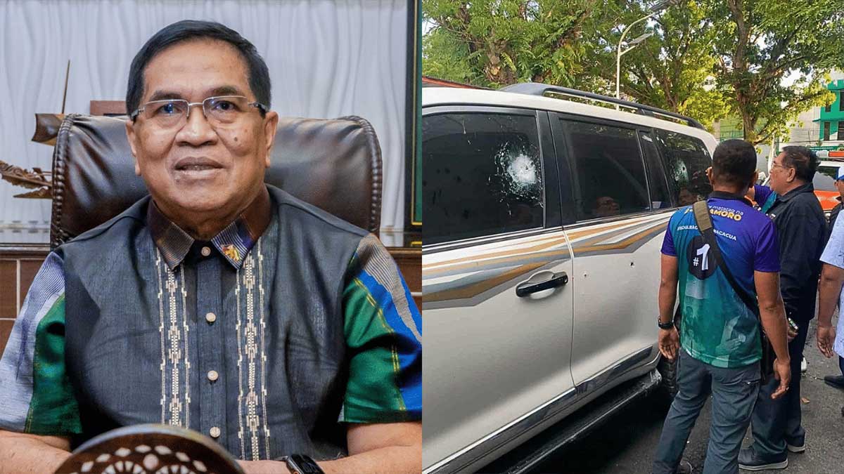 MOVING TARGET Bangsamoro Autonomous Region in Muslim Mindanao interim Chief Minister Abdulraof Macacua was in a convoy of three vehicles, one of them shown at right, when attacked on Saturday afternoon. —PHOTO FROM BARMM CHIEF MINISTER ABDULRAOF MACACUA’S FACEBOOK PAGE