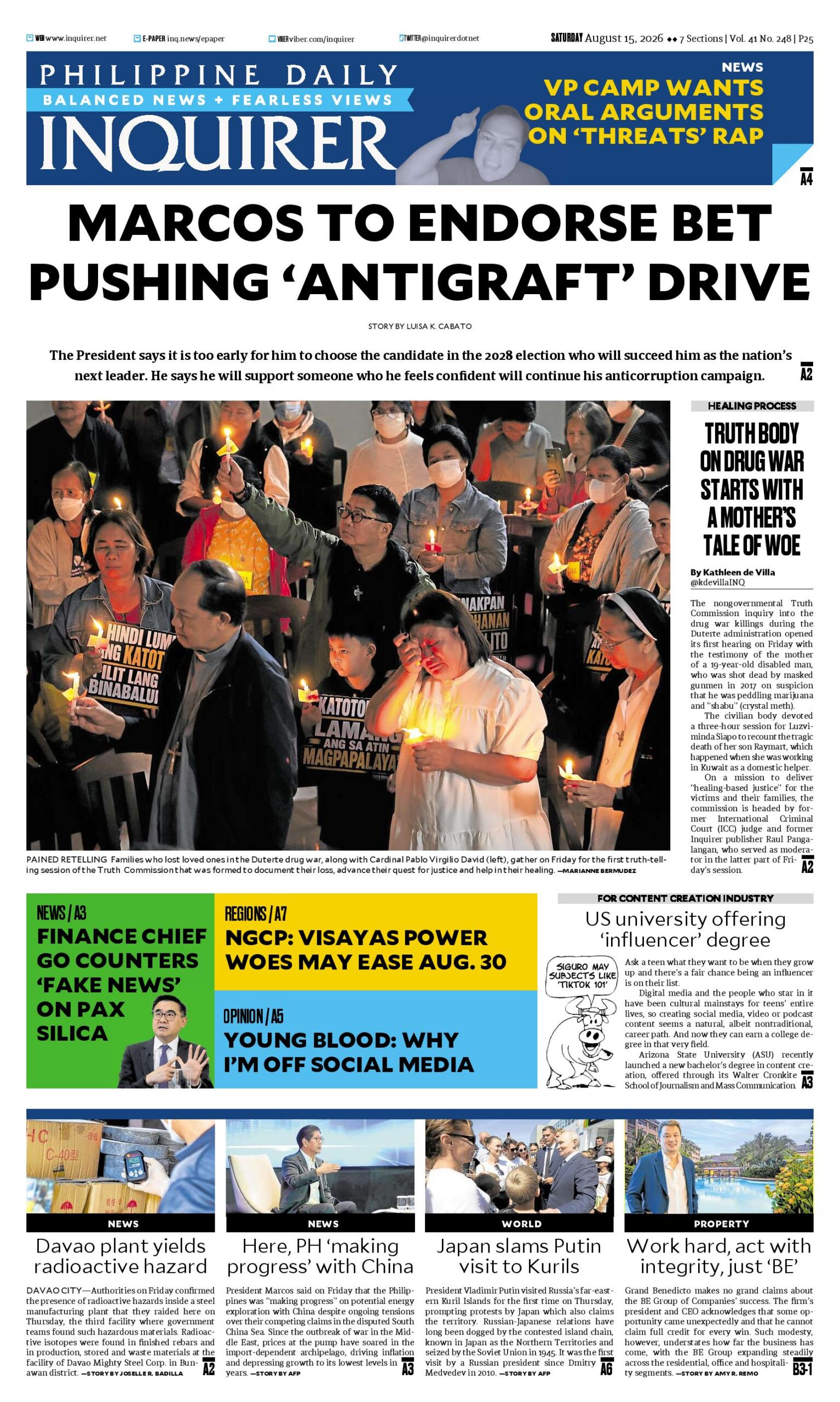 Today’s Paper: August 15, 2026