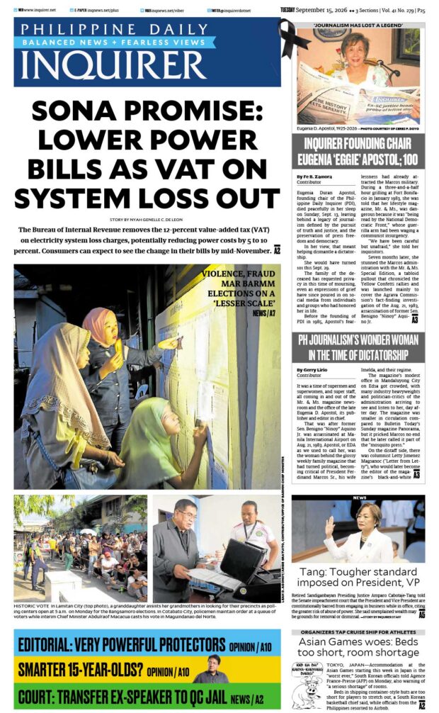 Today’s Paper: September 15, 2026