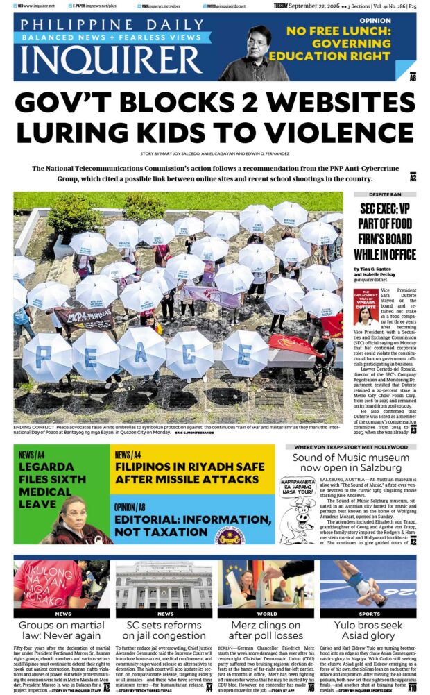 Today’s Paper: September 22, 2026