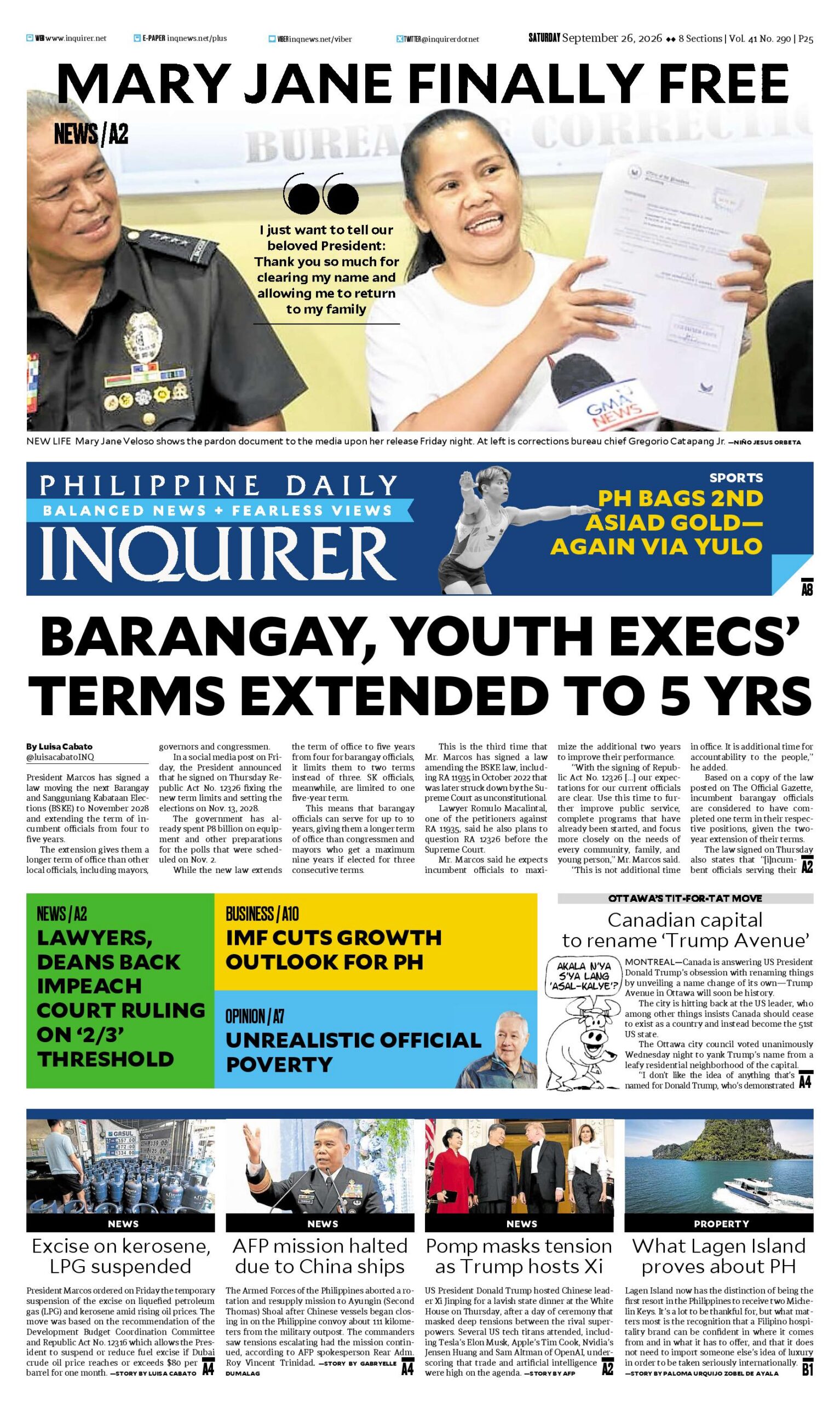 Today’s Paper: September 26, 2026