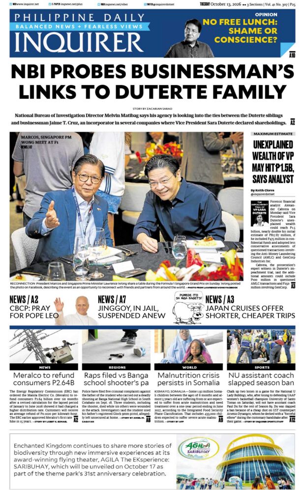 Today’s Paper: October 13, 2026