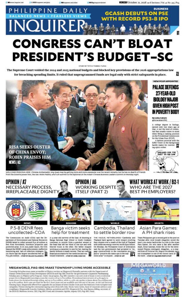 Today’s Paper: October 21, 2026