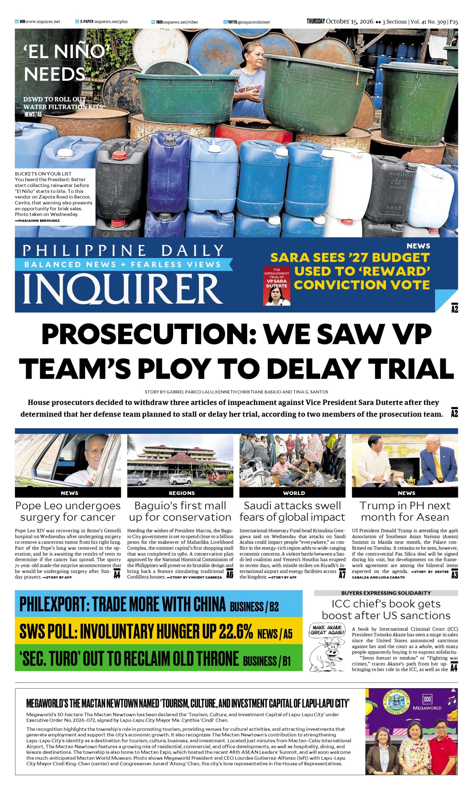 Today’s Paper: October 15, 2026