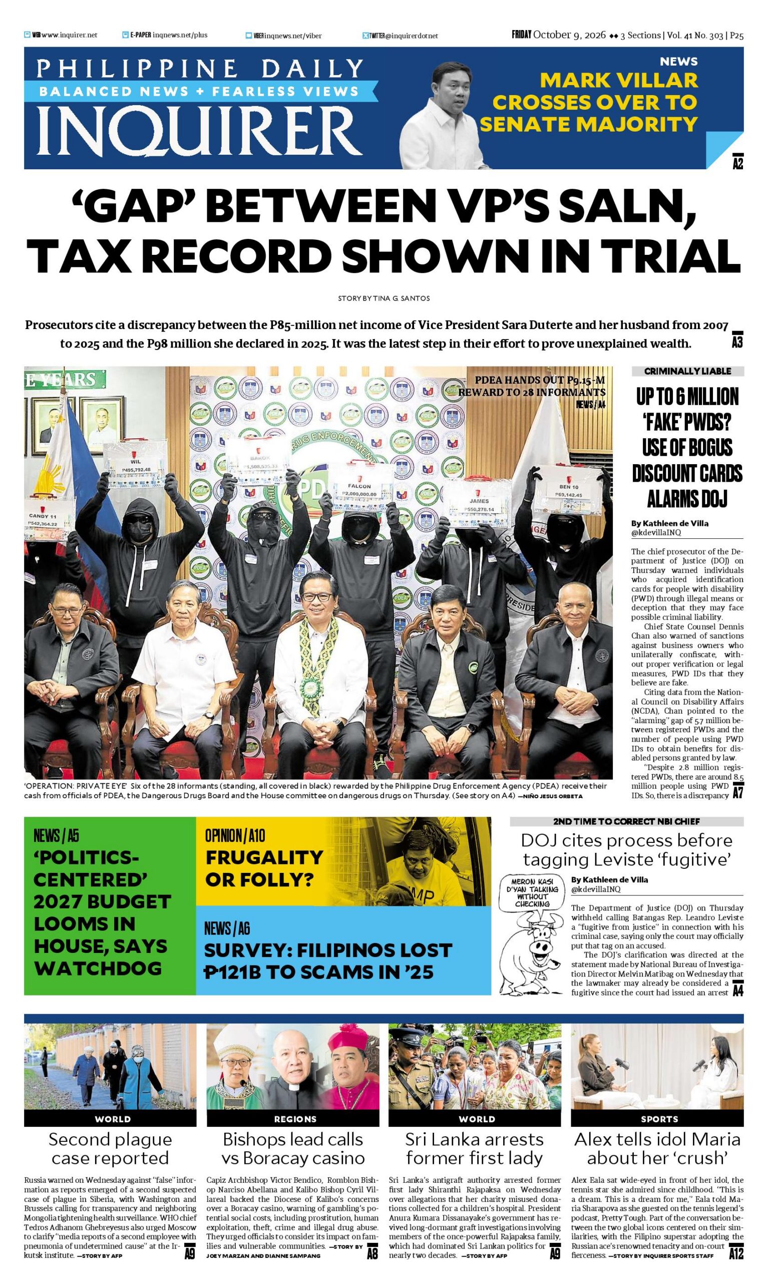 Today’s Paper: October 9, 2026